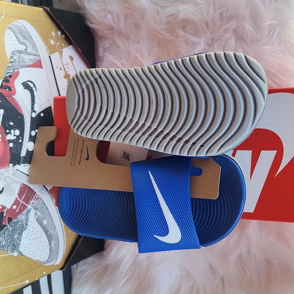BUNDLE NIKE BLUE KAWA SLIDES 12C NWT - Picture 2 of 3